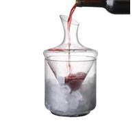 Decantador de whisky, elegante recipiente de licor de vidrio con cubo de hielo integrado, juego de decantación de vino para eventos de club, restaurante, comedor o bar de hotel, 11.61 x 4.53 x 2.36