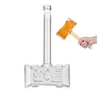 Decantador De Whisky Hammer - Tapón Hermético Para Botella De Licor De 400 Ml, Jarra De Vidrio 3D Para Bourbon, Barra De Vino Portátil Para Whisky, Vodka, Lindo Y Duradero Juego De Decantador De