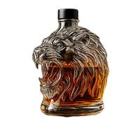 Decantador de whisky Lions's, divertida botella de whisky de cristal, botella de vino de cabeza de león, decantadores de vino de cristal, regalo decentro, para hombres, amantes del whisky