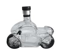 Decantador de whisky para motocicleta, botella de vidrio de 300 ml, diseño en miniatura, tapón fácil de verter, elegante accesorio de bar, adecuado para bares, restaurantes, hoteles,