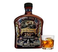 Decantador de whisky patriótico, botella de vidrio conmemorativa de 350 ml, recipiente de licor 250, exhibición elegante, decantador de espíritu coleccionable para hombres, padres, novios, maridos