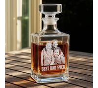 Decantador de whisky personalizado con foto, botella de whisky grabada, regalo personalizado para papá, día del padre, regalos de aniversario de boda para marido, esposa, él y ella, hombres y mujeres
