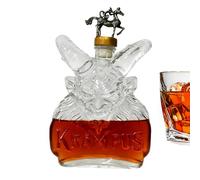 Decantador de whisky, recipiente de vidrio de 320 ml, diseño transparente con tapón, elegante botella de whisky para brandy bourbon licores, reuniones familiares, bodas, bares, barbacoas