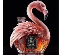 decantador, Esculturas de botellas whisky con flamencos en 3D 320 ml, hermosos adornos jarra vino vidrio(C)