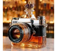 decantador, Figura de decantador whisky 300 ml con forma cámara 3D, esculturas botellas vino vidrio hechas a mano(C)