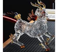 Decantador Vino - Decantador Whisky, Botella De Vino China De La Buena Fortuna, Botellas De Vino De Vidrio Resistentes Al Calor Con La Figura Del Animal Qilin, Botellas De Vino De Vidrio Para Whisky