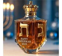 Decantador Vino - Decantador Whisky, Bottiglia Di Whisky E Vino A Forma Di Trottola 3D Per Hanukkah, Con Lettere Ebraiche Dorate, Decanter Per Whisky In Vetro, Regalo Per Festeggiamenti