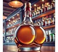 Decantador Vino - Decantador Whisky, Esculturas Decorativas De Botellas De Licor De 300 Ml Talladas En Forma De Melocotón, Con 4 Copas De Vino En Forma De Melocotón(A)