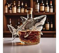 Decantador Whisky - Arte Escultura, Escultura De Botella De Whisky De Tiburón De 320 Ml, Figura De Decantador De Vidrio De Animal Marino, Dispensador De Vino Hecho A Mano(1pcs decanters)