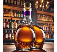 Decantador Whisky - Arte Escultura, Escultura De Decantador De Whisky De 300 Ml Con Forma De Melocotón Y 4 Copas De Vino, Diseño De Botella A Prueba De Fugas, Adorno De Cristal Gigante(C+4 cups)