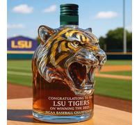 Decantador Whisky - Arte Estatua, Adornos Para Botellas De Whisky Con Forma De Cabeza De Tigre En 3D, Esculturas De Decantador De Whiskys Con Diseño A Prueba De Fugas, Soplado A Mano, Estatua(E)