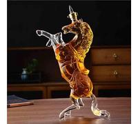 Decantador Whisky - Arte Estatua, Botella De Whisky Con Forma De Caballo, Decantador De Whisky De Cristal Con Forma De Animal, Decantadores De Caballo De 1000 Ml(B)