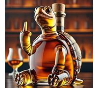 Decantador Whisky - Arte Estatua, Estatua De Botella Decantadora De Whisky Con Forma De Tortuga Dedo Medio De 350 Ml, Hermosas Decantadoras De Vidrio Grabadas(1pcs decanters)