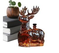 Decanter Bottle For Alcohol - 120ml Glass Home Décor Reindeer Whiskey Liquor Decanter | Gift Bottles For Dad, Husband, Alcohol Lovers - Birthday, Party, Bourbon, Brandy, Wine, Vodka, Tequila, Bar, And
