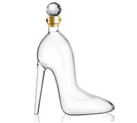 Decanter de vino, decantador de whisky con forma de zapatos de tacón de 350 ml/12oz con tapa de botella, copas de whisky transparentes creativas para clubes nocturnos de hoteles Tequila