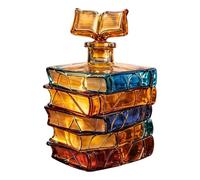 Decanter Whiskey, 380ml Vintage Glass Antique Book Shape Decor, 3.54 Inches Liquor Decanters, Comfort Aid with Bar Style, Compact Supply with Spirits Use, Home Accessories for Vodka, Tequila, and Rum