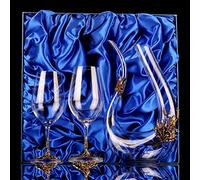 Decanteres de licores 3 Piece Wine And Whiskey Decanter And Glasses Set Multicolor(Gold,#2)
