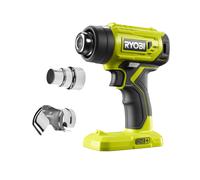 RYOBI - Decapador Pistola Térmica 18V ONE+ - 470°C, 170 L/min - LED, Mango GripZone, Interruptor de Seguridad - Entregado con 2 Boquillas (1 Reductor y 1 Reflector) sin Batería ni Cargador - R18HG-0