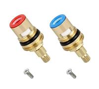 DECARETA 2 PCS Ceramico Grifo Valvula de Cobre Cartucho de Disco de Cerámica con 2 Tornillos de 4 mm Cabezal Ceramico Reemplazo para Agua Fria y Caliente