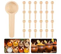 DECARETA 25 Piezas Mini Cucharas Redondas de Madera Cucharas Pequeñas de Madera con Mango Corto Cucharas de Sal de Madera Natural Hechas a Mano para Tarros de Mermelada, Especias, Miel 6,8 * 2,5 cm