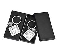 DECARETA 2PCS Llaveros para maestros Regalos Llavero de acero inoxidable Regalos de agradecimiento para maestros Llaveros con 2 cajas de regalo para Graduación del Día del MaestroAcción de Gracias