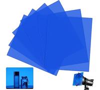 DECARETA 6 Filtros Azules Transparentes Películas de Luz Transparentes Coloridas Filtros de Corrección y Conversión de Color para Manualidades, Lectura, Fotografía, 29,7 * 21 cm (Azul)