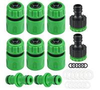DECARETA Juego de 10 Acoplamientos de Manguera, 2 Conectores de Manguera de Doble Enchufe, Acoplamiento de Manguera, 6 Conectores rápidos de Manguera, 2 Conectores de Grifo