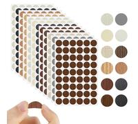 DECARETA Lote de 648 cubiertas adhesivas para tornillos, 12 hojas, tornillos adhesivos para muebles con efecto madera, para armarios, escritorios y decoraciones, 12 colores