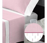 DECASATEXTIL - Juego de sábanas Cama- 4 Piezas - Diferenctes diseños - 48% Algodón, 144Hilos -Oeko-Tex® - Sabana Bajera, encimera y Funda Almohada - Cama 160cm - Meyer Violet Ice