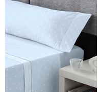 DECASATEXTIL - Juego de sábanas coralina Extra Suave- 4 Piezas- Sabanas de Invierno - Doble perchado - Sabana Bajera, encimera y Funda Almohada - Cama 180cm - Berlin Azul
