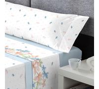 DECASATEXTIL - Juego de sábanas coralina Extra Suave- Tacto Microlina- Sabanas de Invierno - Doble perchado - Sabana Bajera, encimera y Funda Almohada - Cama 135/140 cm - NELY Azul