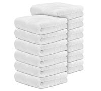 DECASATEXTIL Pack 12 Toallas Lavabo Blancas - 50x90cm - 500 gsm 100% Algodón Premium - Toallas Baño - Toallas Manos - Calidad Hotel