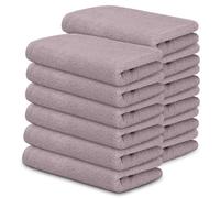 DECASATEXTIL Pack 12 Toallas Pequeñas 30x50cm Algodón 450g/m² - Suaves y Absorbentes - Toallas de Cara, Aseo o Invitados - Hogar, Hotel o SPA - Lila
