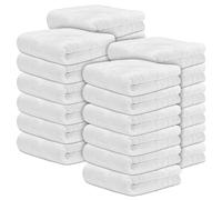 DECASATEXTIL Pack 24 Toallas Lavabo Blancas - 50x90cm - 500 gsm 100% Algodón Premium - Toallas Baño - Toallas Manos - Calidad Hotel