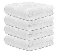 DECASATEXTIL Pack 4 Toallas Lavabo Blancas - 50x90cm - 500 gsm 100% Algodón Premium - Toallas Baño - Toallas Manos - Calidad Hotel