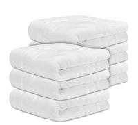 DECASATEXTIL Pack 6 Toallas Lavabo Blancas - 50x90cm - 500 gsm 100% Algodón Premium - Toallas Baño - Toallas Manos - Calidad Hotel