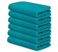 DECASATEXTIL Pack 6 Toallas Pequeñas 30x50cm Algodón 450g/m² - Suaves y Absorbentes - Toallas de Cara, Aseo o Invitados - Hogar, Hotel o SPA - Oceano