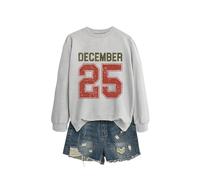 December 25 Casual Graphic Sweatshirt for Women, Long Sleeve Crewneck Pullover, Soft and Breathable Top for All-Day Comfort, Great Gift Idea