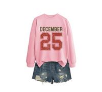 December 25 Casual Graphic Sweatshirt for Women, Long Sleeve Crewneck Pullover, Soft and Breathable Top for All-Day Comfort, Great Gift Idea