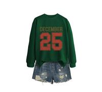 December 25 Casual Graphic Sweatshirt for Women, Long Sleeve Crewneck Pullover, Soft and Breathable Top for All-Day Comfort, Great Gift Idea