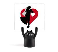 December Cozy Hug - Soporte para notas de San Valentín, diseño de gato negro