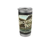 Deception Pass State Park Oak Harbor Washington Vintage Vaso térmico de acero inoxidable de doble pared