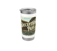 Deception Pass State Park Oak Harbor Washington Vintage Vaso térmico de acero inoxidable de doble pared