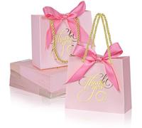 DECHISY Paquete de 50 bolsas pequeñas de regalo de agradecimiento con asa (rosa)