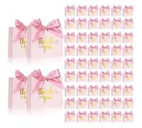 DECHISY Paquete de 60 bolsas pequeñas de agradecimiento (E) (rosa)