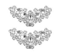 DECHOUS 1 par de Clips para Zapatos de Diamantes de Imitación para Mujer: Clips de Diamantes de Imitación Plateados Desmontables para Zapatos de Vestir, Adornos de Joyería - Lujosas Decoraciones de