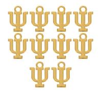 DECHOUS 10 Amuletos de Aleación de Zinc Letras Griegas Doradas para Hacer Joyas, Cuentas de Letras de Metal Superficie Lisa para Pulseras y Proyectos de Bisutería