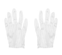 DECHOUS 10 Pares Guantes de Trabajo Antiestáticos Blancos Protección Laboral Industrial Mitones con Rayas Ligeros y Cómodos para Uso