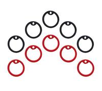 DECHOUS 10 Piezas Anillo Placa para Perro Aro Mudo para Placa de Identificación de Perro de Silicona Negro y Rojo para Pet Tag y Dog Tag