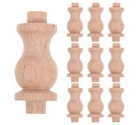 DECHOUS 10 Piezas Husillos de Silla de Repuesto en Madera Maciza, Minipilares Decorativos Romanos 4x1,8 Cm para Barandillas Interiores y Manualidades DIY